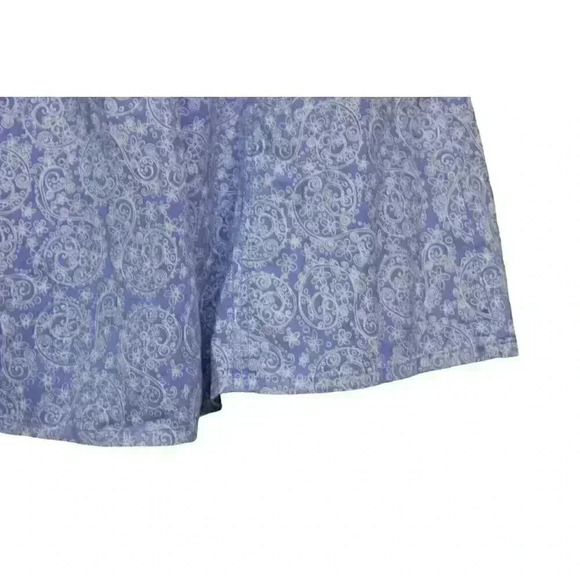 Fresh Produce Midi Skirt Size Large Periwinkle Paisley Floral 100% Cotton Resort - Picture 10 of 12